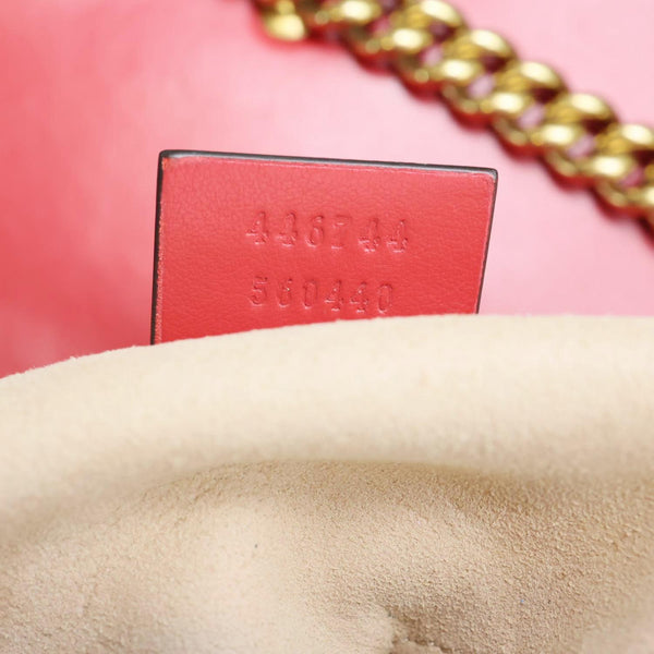 GUCCI Marmont Small Matelasse Leather Crossbody Bag Red 446744