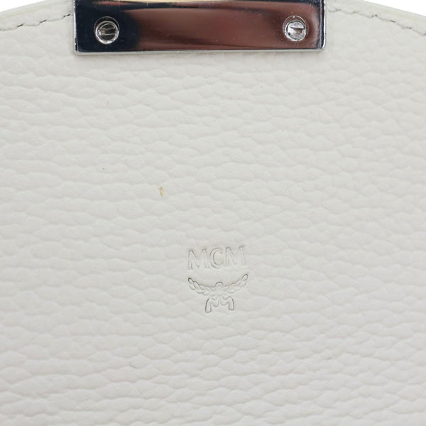 MCM Patricia Visetos Canvas Wallet On Chain White