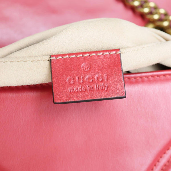 GUCCI Marmont Small Matelasse Leather Crossbody Bag Red 446744