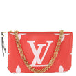 LOUIS VUITTON Double Zip Pochette Giant Monogram Jungle Crossbody Bag Red