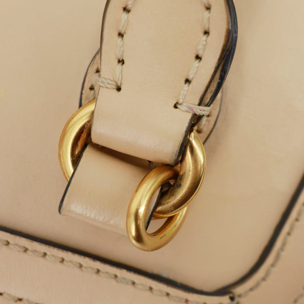 GUCCI Horsebit 1955 Mini Leather Top Handle Crossbody Bag Cream 640716