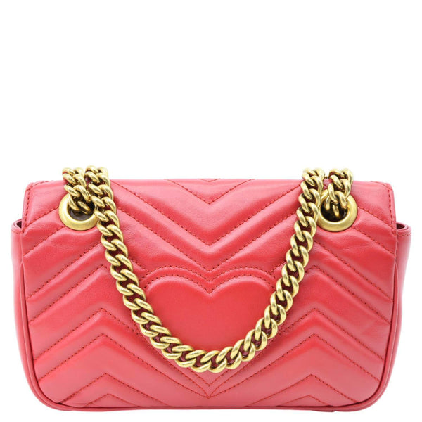 GUCCI Marmont Small Matelasse Leather Crossbody Bag Red 446744