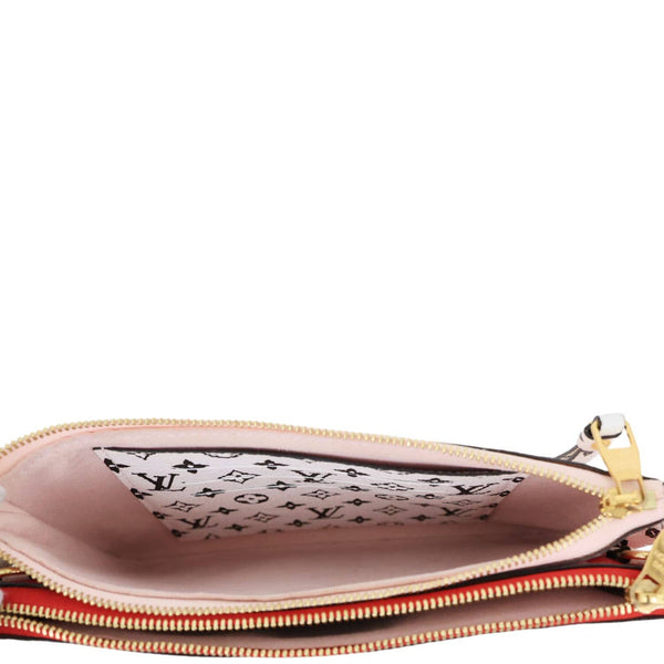 LOUIS VUITTON Double Zip Pochette Giant Monogram Jungle Crossbody Bag Red