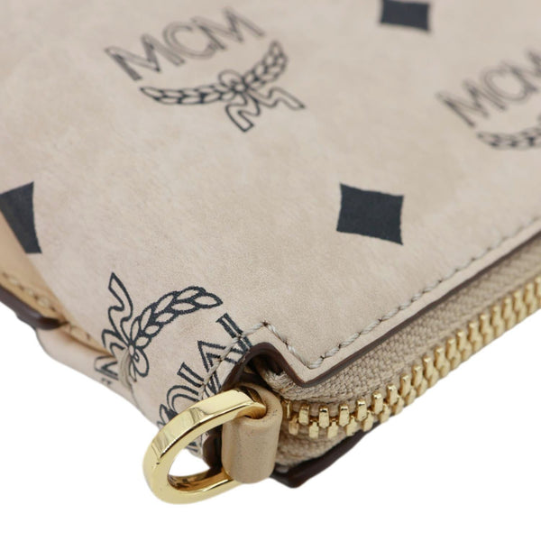 MCM Visetos Coated Canvas Pochette Cream