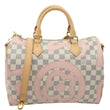 LOUIS VUITTON Tahitienne Speedy 30 Damier Azur Satchel Bag Rose Ballerine