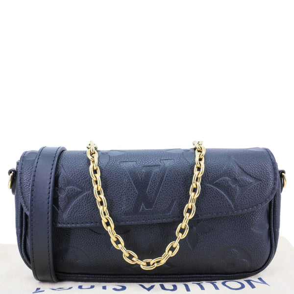 LOUIS VUITTON Ivy Empreinte Leather Wallet On Chain Shoulder Bag Black