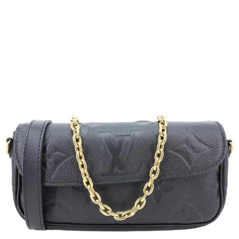 LOUIS VUITTON Ivy Empreinte Leather Wallet On Chain Shoulder Bag Black