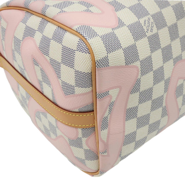 LOUIS VUITTON Tahitienne Speedy 30 Damier Azur Satchel Bag Rose Ballerine