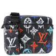 LOUIS VUITTON Graffiti Trio Monogram Eclipse Canvas Messenger Bag Black