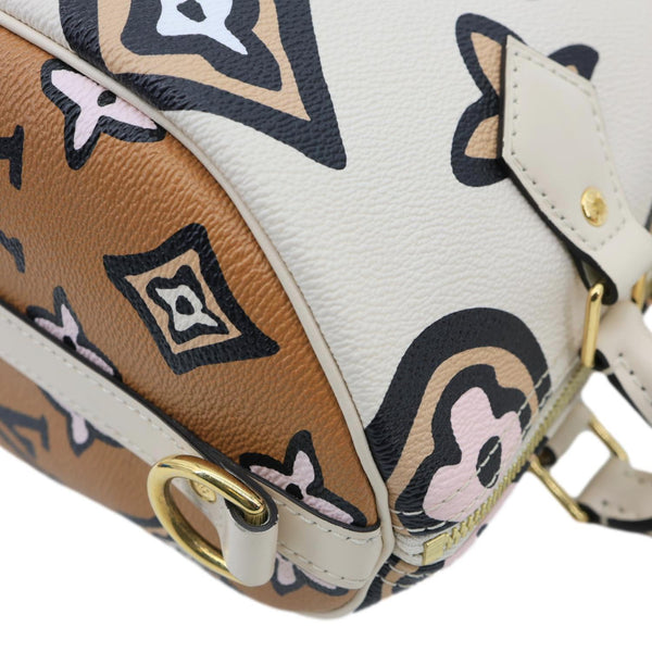 LOUIS VUITTON Speedy 25 Bandouliere Wild at Heart Monogram Canvas Shoulder Bag Creme
