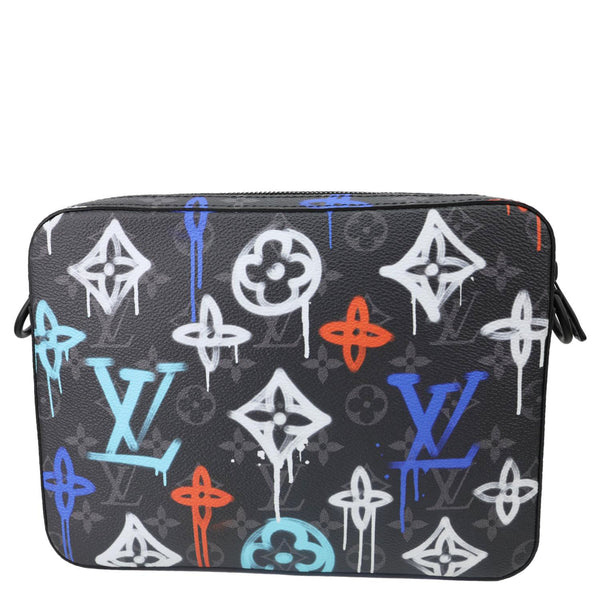 LOUIS VUITTON Graffiti Trio Monogram Eclipse Canvas Messenger Bag Black