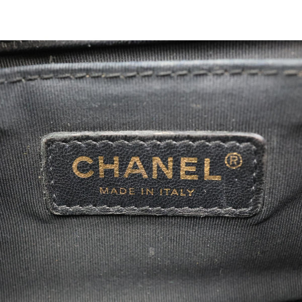 CHANEL Boy Flap Small Chevron Leather Shoulder Bag Black