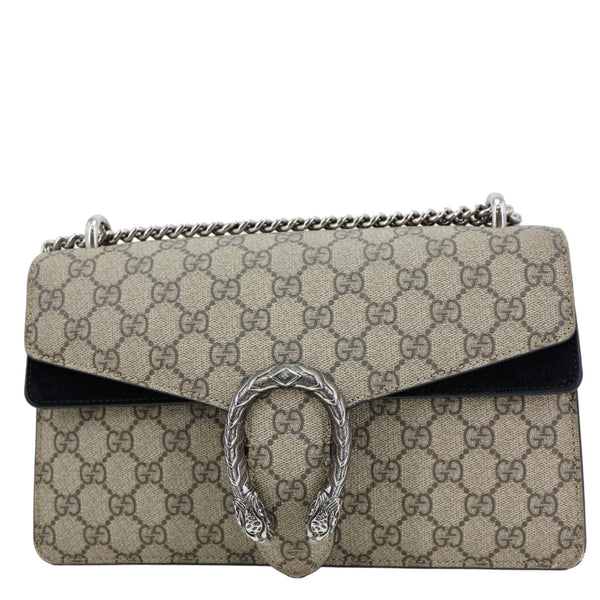 GUCCI Dionysus Small GG Supreme Canvas Shoulder Bag Beige 400249