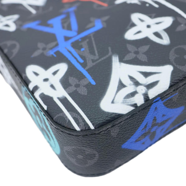 LOUIS VUITTON Graffiti Trio Monogram Eclipse Canvas Messenger Bag Black