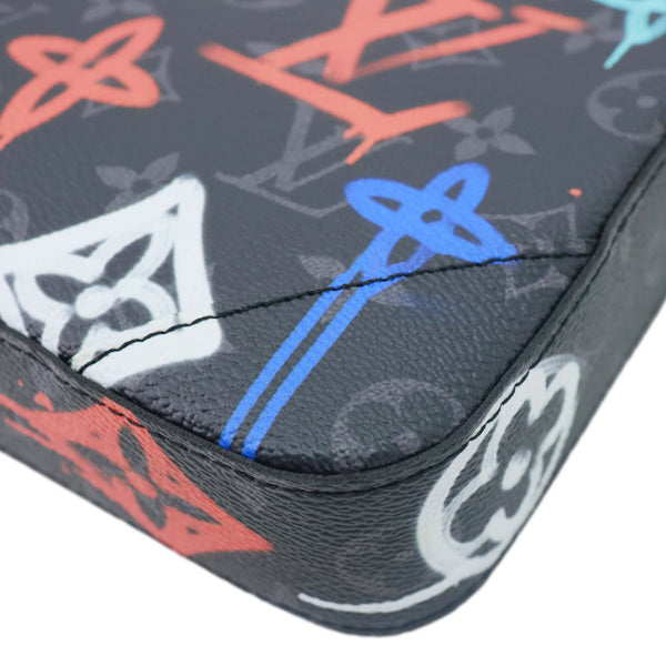 LOUIS VUITTON Graffiti Trio Monogram Eclipse Canvas Messenger Bag Black