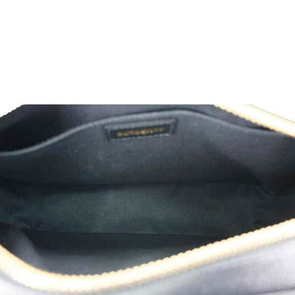 BURBERRY Check Canvas Calfskin Leather Camera Bag Beige