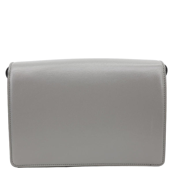 GUCCI GG Ring Leather Shoulder Bag Light Grey 589474