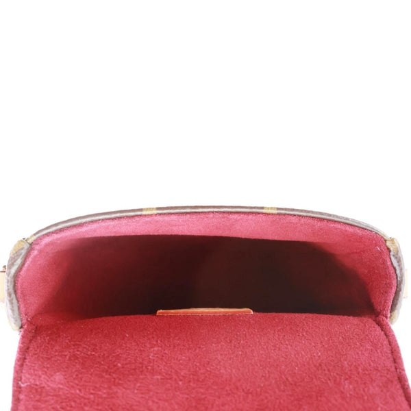 LOUIS VUITTON Micro Chantilly Monogram Canvas Crossbody Bag Brown