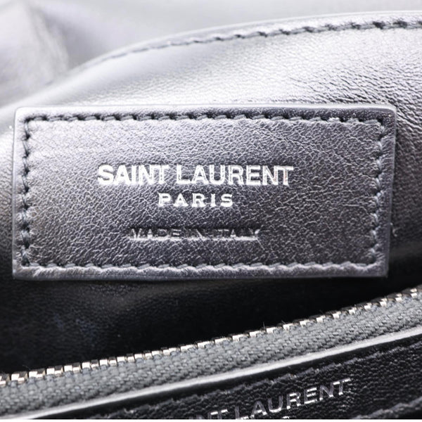 YVES SAINT LAURENT College Medium Monogram Chevron Leather Crossbody Bag Black