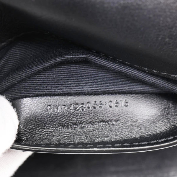 YVES SAINT LAURENT College Medium Monogram Chevron Leather Crossbody Bag Black