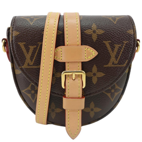 LOUIS VUITTON Micro Chantilly Monogram Canvas Crossbody Bag Brown