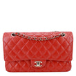 CHANEL Classic Double Flap Medium Quilted Lambskin Leather Shoulder Bag Red
