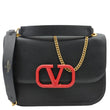 VALENTINO VLOCK Chain Small Leather Shoulder Bag Black