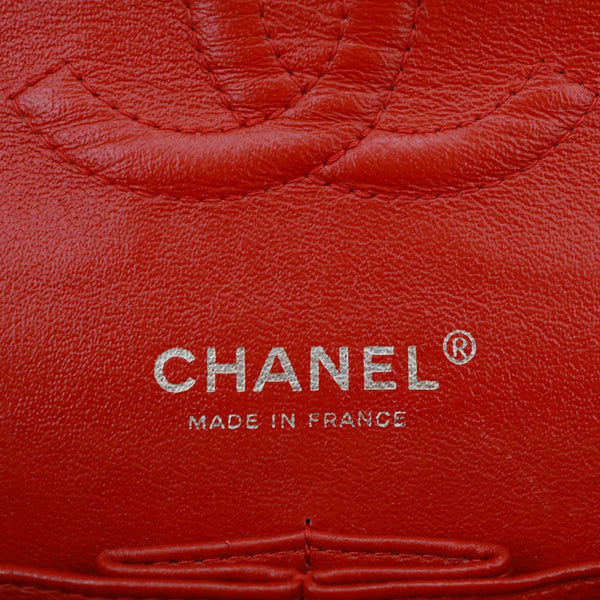 CHANEL Classic Double Flap Medium Quilted Lambskin Leather Shoulder Bag Red
