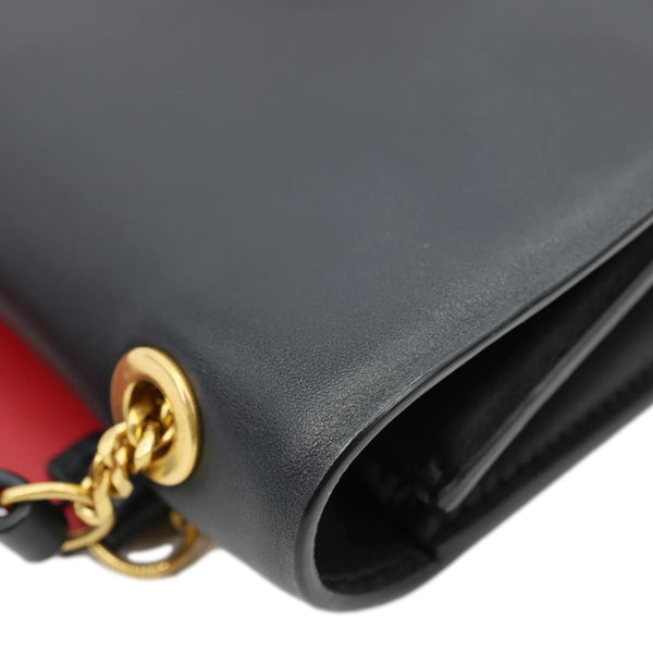 VALENTINO VLOCK Chain Small Leather Shoulder Bag Black