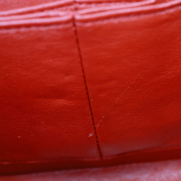 CHANEL Classic Double Flap Medium Quilted Lambskin Leather Shoulder Bag Red