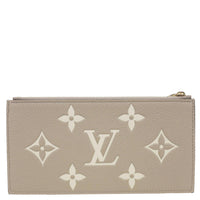 LOUIS VUITTON Felicie Pochette Empreinte Leather Zippy Insert Wallet Tourterelle
