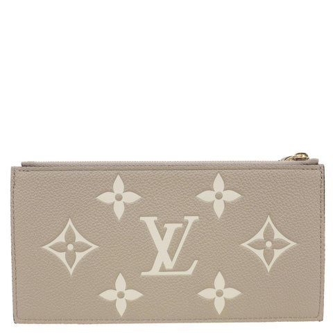 LOUIS VUITTON Felicie Pochette Empreinte Leather Zippy Insert Wallet Tourterelle