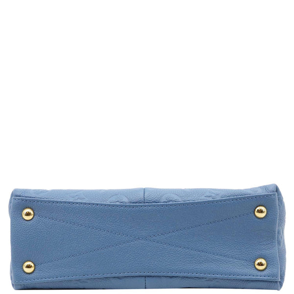 LOUIS VUITTON V BB Monogram Empreinte Tote Shoulder Bag Blue