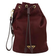 PRADA Re-Nylon Drawstring Pouch Bucket Bag Burgundy