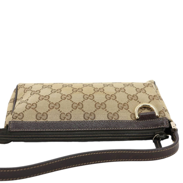 GUCCI Abbey D-Ring GG Canvas Pochette Bag Beige 145750