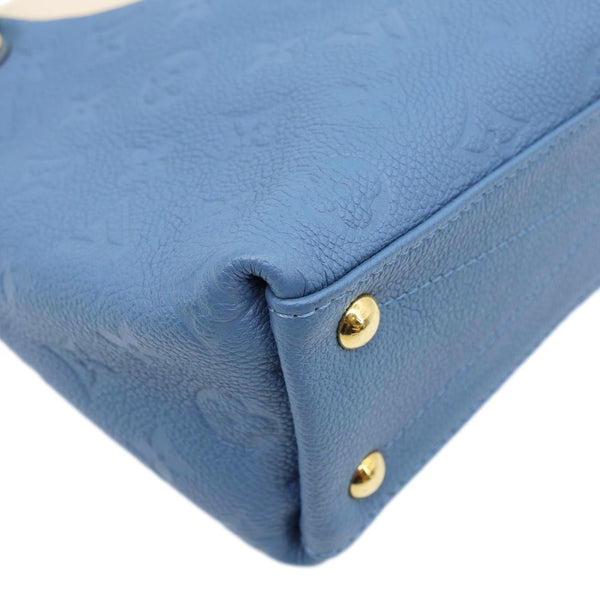 LOUIS VUITTON V BB Monogram Empreinte Tote Shoulder Bag Blue
