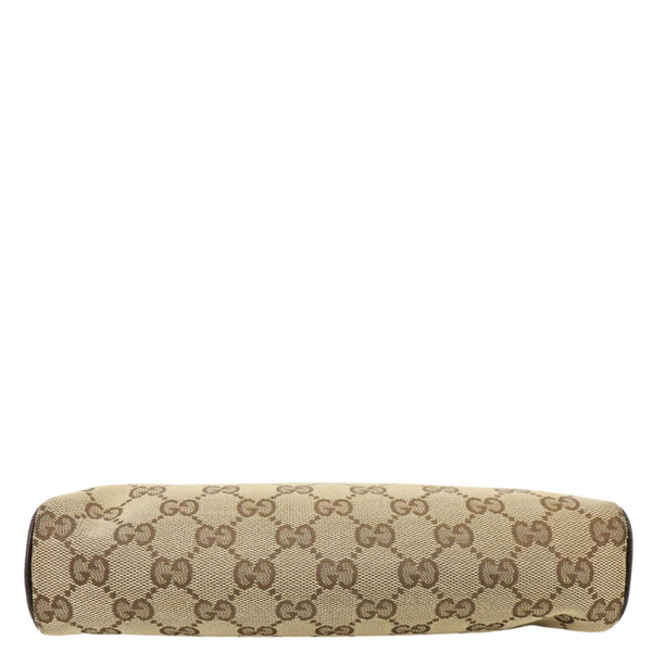 GUCCI Abbey D-Ring GG Canvas Pochette Bag Beige 145750