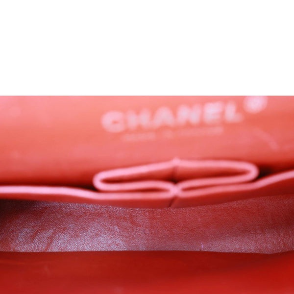 CHANEL Classic Double Flap Medium Quilted Lambskin Leather Shoulder Bag Red