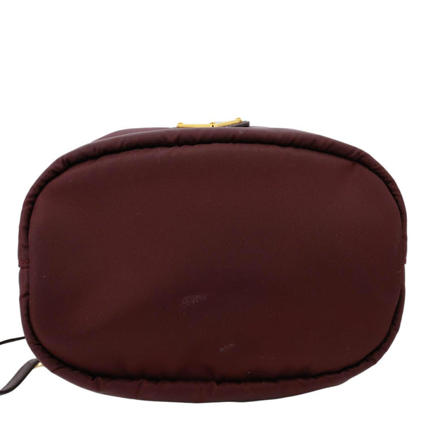 PRADA Re-Nylon Drawstring Pouch Bucket Bag Burgundy