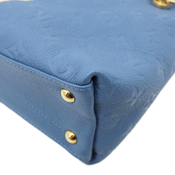 LOUIS VUITTON V BB Monogram Empreinte Tote Shoulder Bag Blue