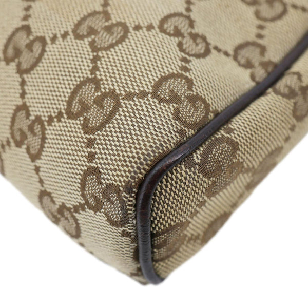 GUCCI Abbey D-Ring GG Canvas Pochette Bag Beige 145750