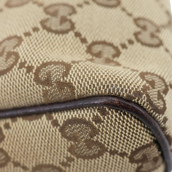 GUCCI Abbey D-Ring GG Canvas Pochette Bag Beige 145750