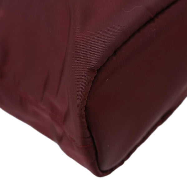 PRADA Re-Nylon Drawstring Pouch Bucket Bag Burgundy