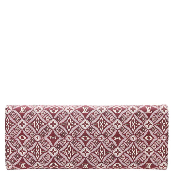 LOUIS VUITTON Since 1854 Onthego GM Jacquard Shoulder Bag Red