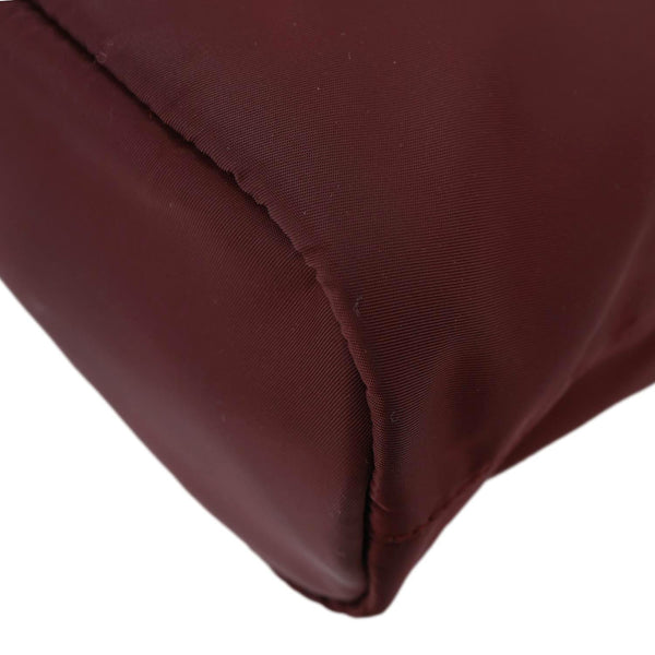 PRADA Re-Nylon Drawstring Pouch Bucket Bag Burgundy