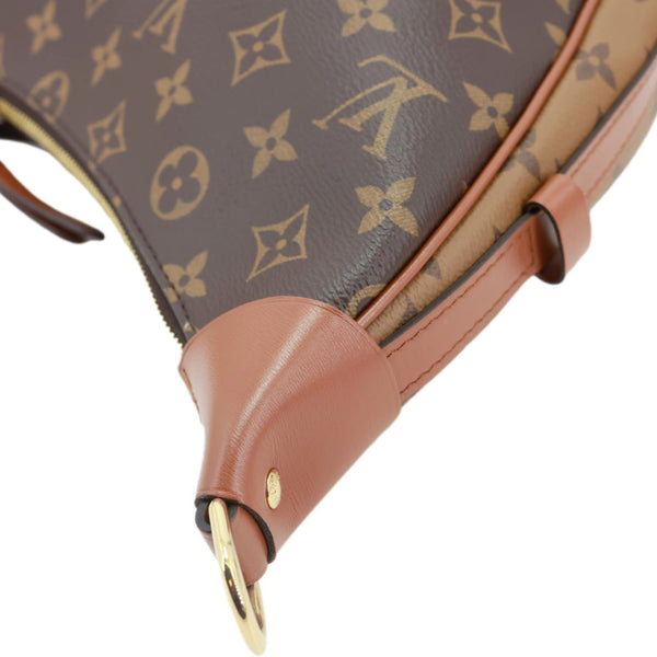 LOUIS VUITTON Loop Reverse Monogram Canvas Hobo Shoulder Bag Brown