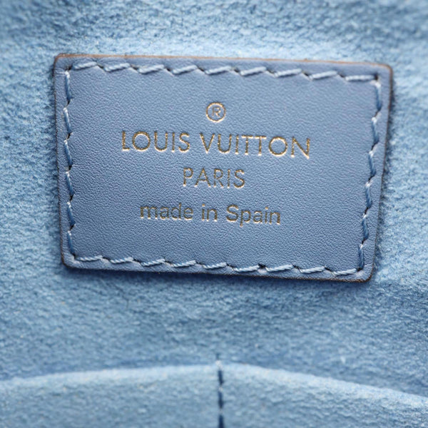 LOUIS VUITTON V BB Monogram Empreinte Tote Shoulder Bag Blue