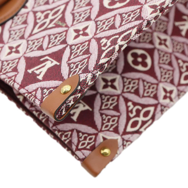 LOUIS VUITTON Since 1854 Onthego GM Jacquard Shoulder Bag Red