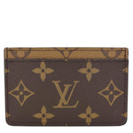 LOUIS VUITTON Monogram Reverse Canvas Card Holder Brown