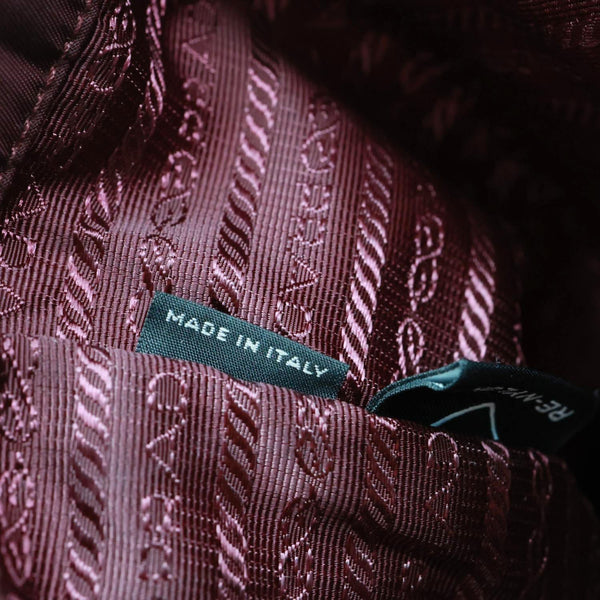 PRADA Re-Nylon Drawstring Pouch Bucket Bag Burgundy